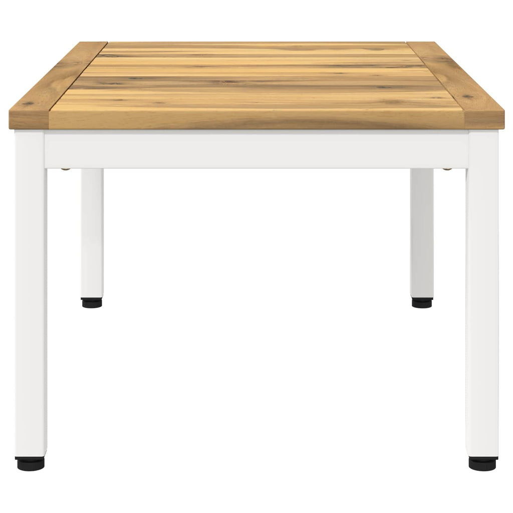 vidaXL Stolik kawowy Biały 49 x 68,5 x 36 cm Lite Drewno Akacji