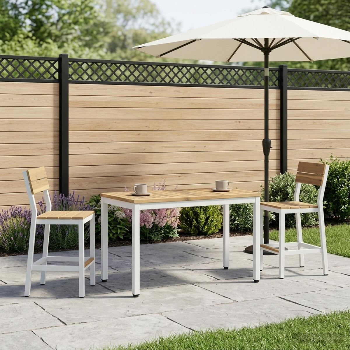 vidaXL Stolik kawowy Biały 50 x 100,5 x 45 cm Lite Drewno Akacji