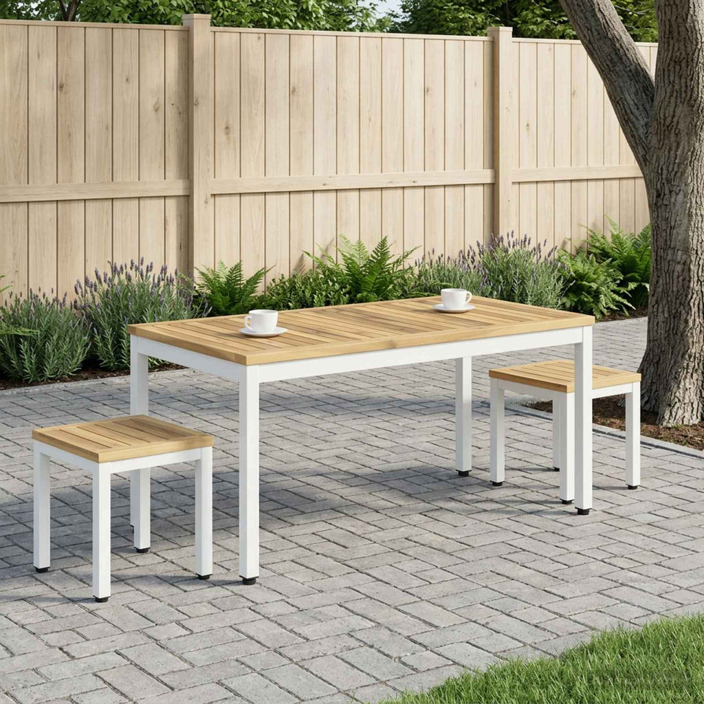 vidaXL Stolik kawowy Biały 50 x 100,5 x 45 cm Lite Drewno Akacji