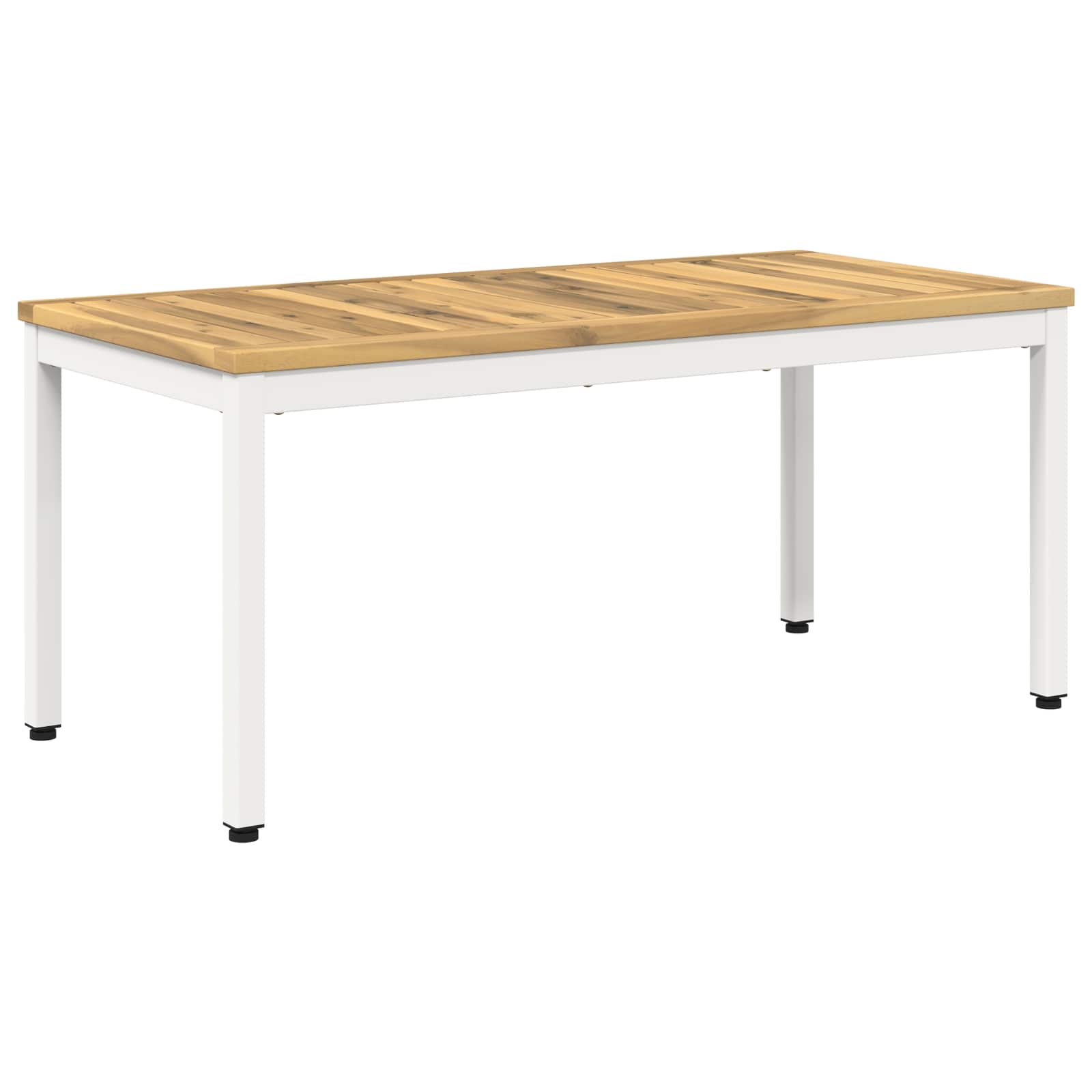 vidaXL Stolik kawowy Biały 50 x 100,5 x 45 cm Lite Drewno Akacji