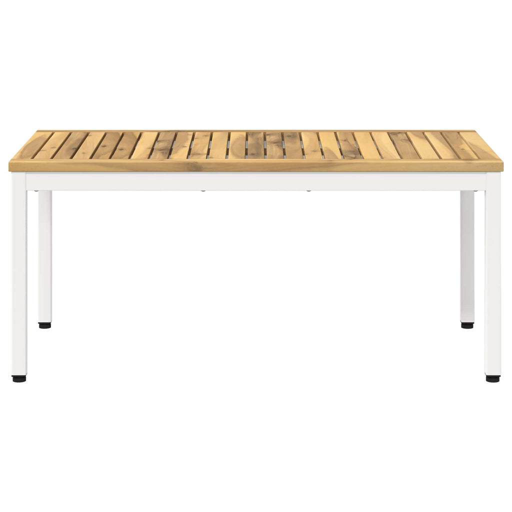 vidaXL Stolik kawowy Biały 50 x 100,5 x 45 cm Lite Drewno Akacji