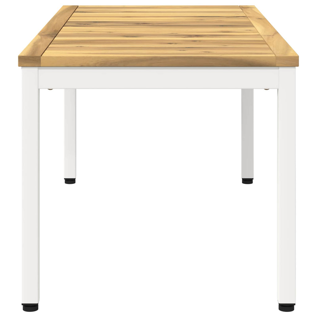 vidaXL Stolik kawowy Biały 50 x 100,5 x 45 cm Lite Drewno Akacji