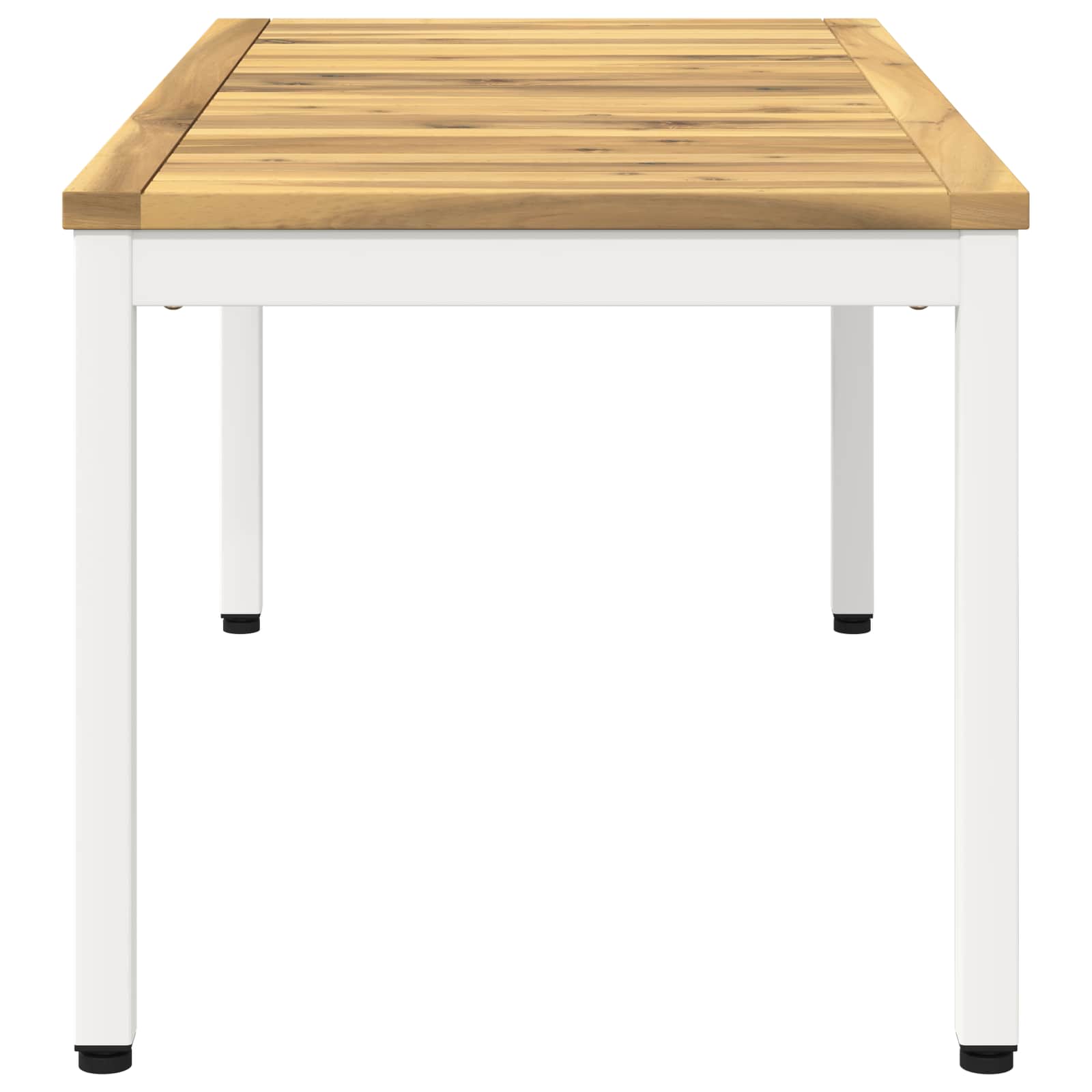 vidaXL Stolik kawowy Biały 50 x 100,5 x 45 cm Lite Drewno Akacji