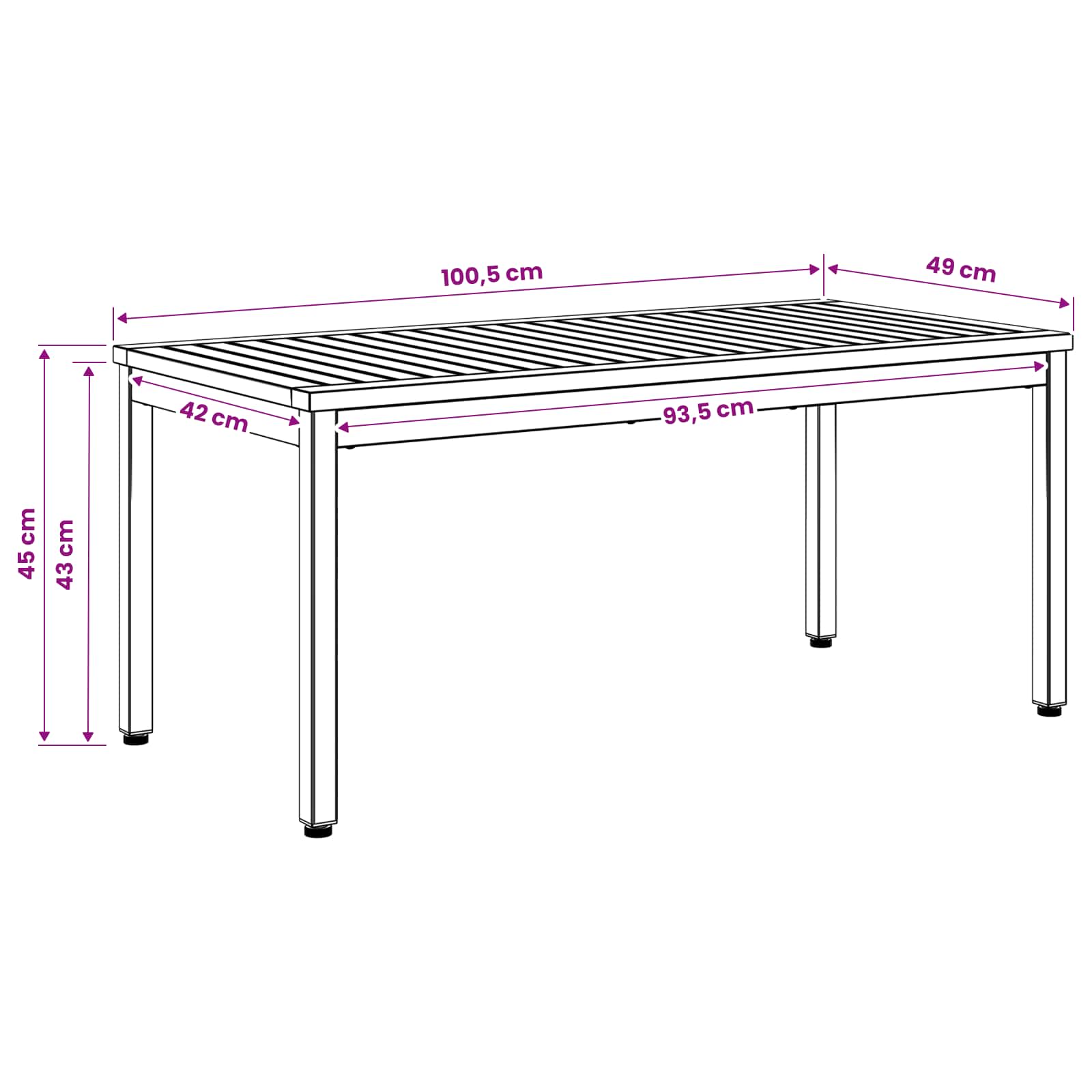 vidaXL Stolik kawowy Biały 50 x 100,5 x 45 cm Lite Drewno Akacji