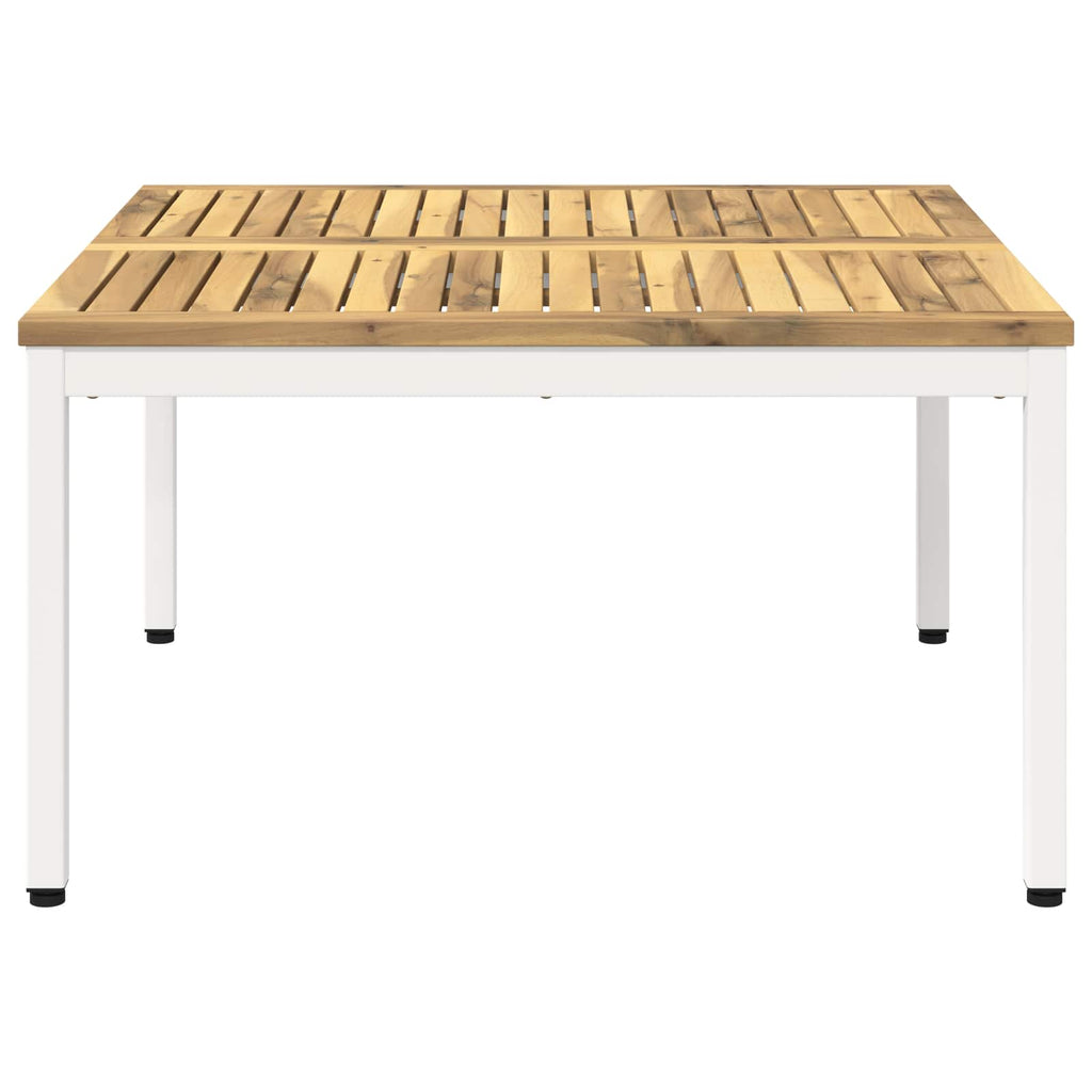 vidaXL Stolik kawowy Biały 80 x 80,5 x 45 cm Lite Drewno Akacji