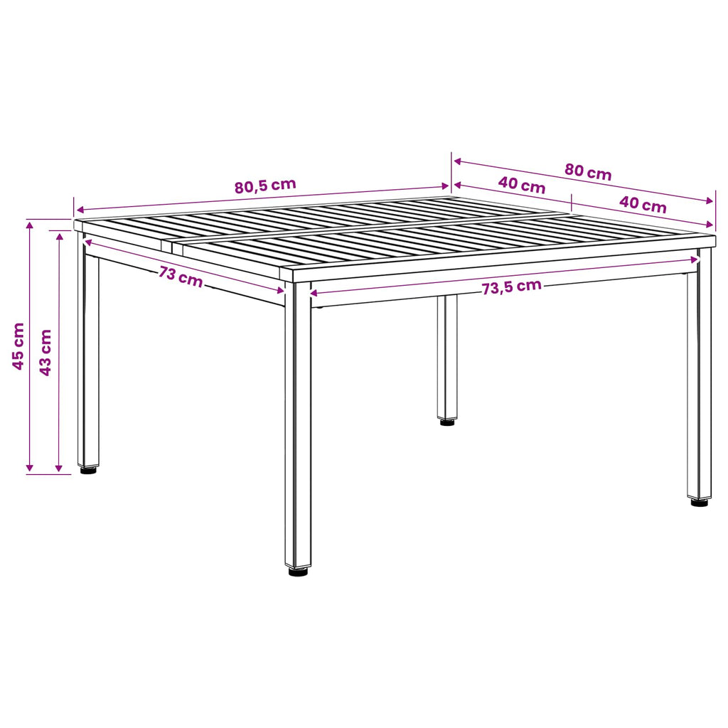 vidaXL Stolik kawowy Biały 80 x 80,5 x 45 cm Lite Drewno Akacji