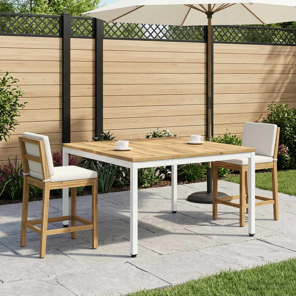 vidaXL Stolik kawowy Biały 100 x 100,5 x 45 cm Lite Drewno Akacji