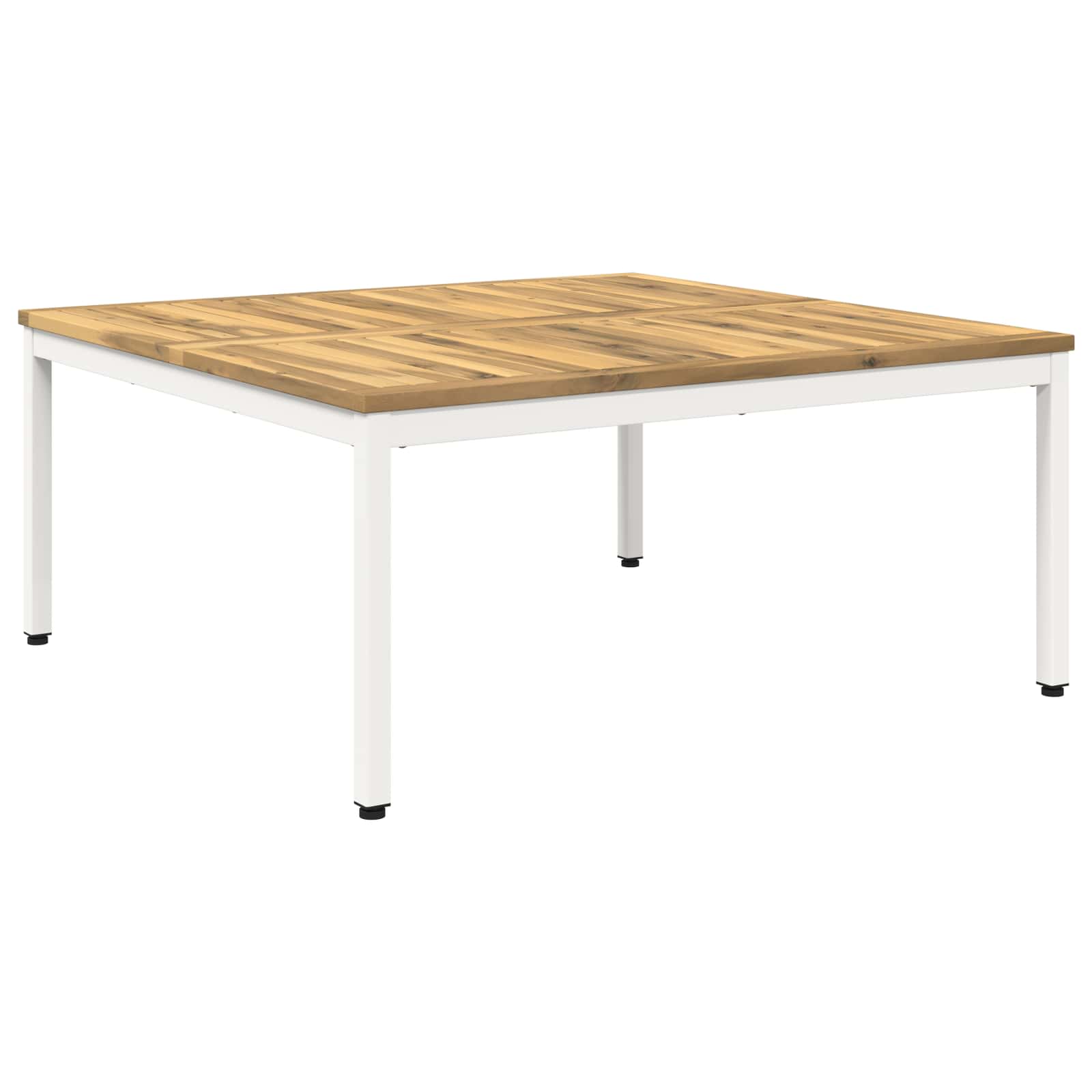 vidaXL Stolik kawowy Biały 100 x 100,5 x 45 cm Lite Drewno Akacji