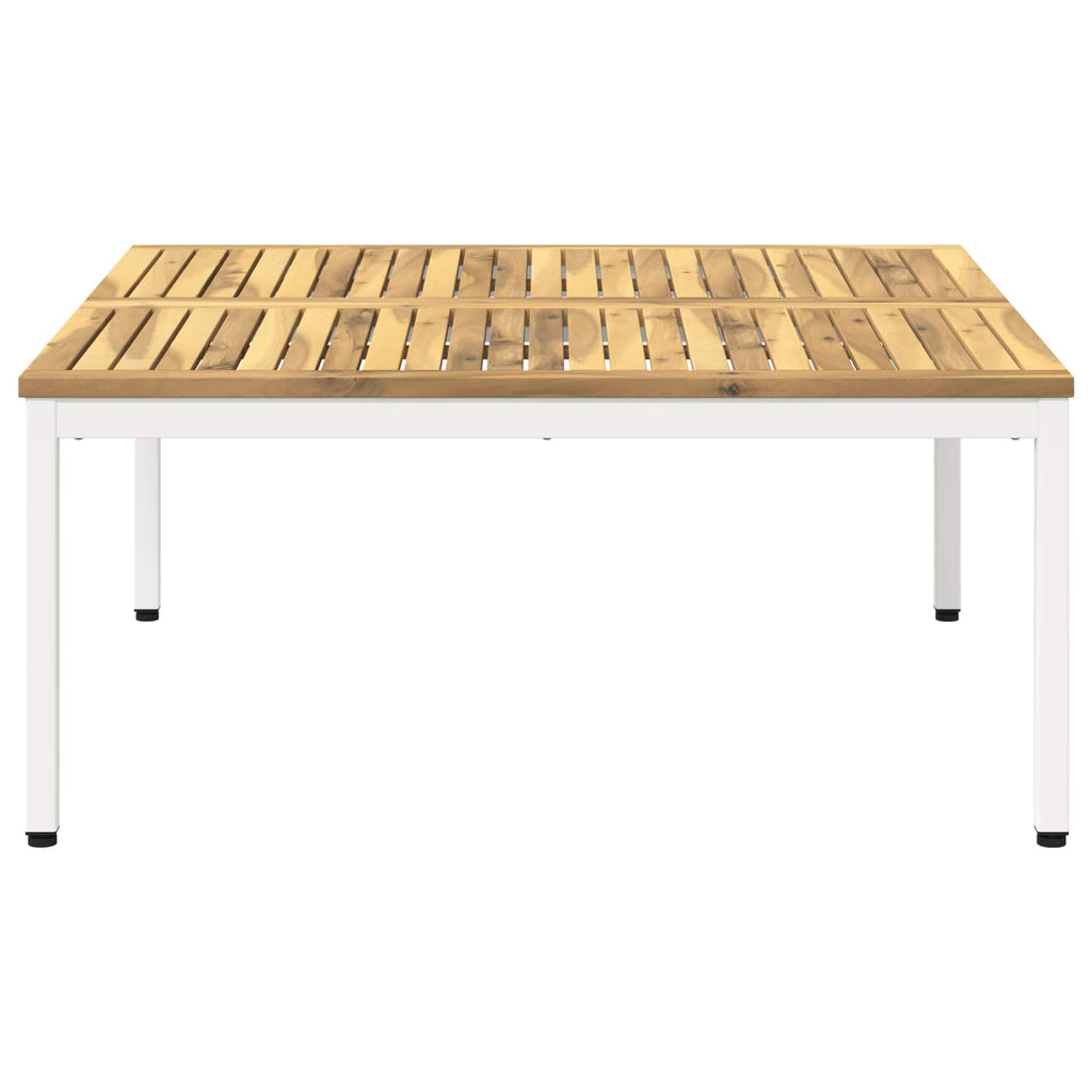 vidaXL Stolik kawowy Biały 100 x 100,5 x 45 cm Lite Drewno Akacji