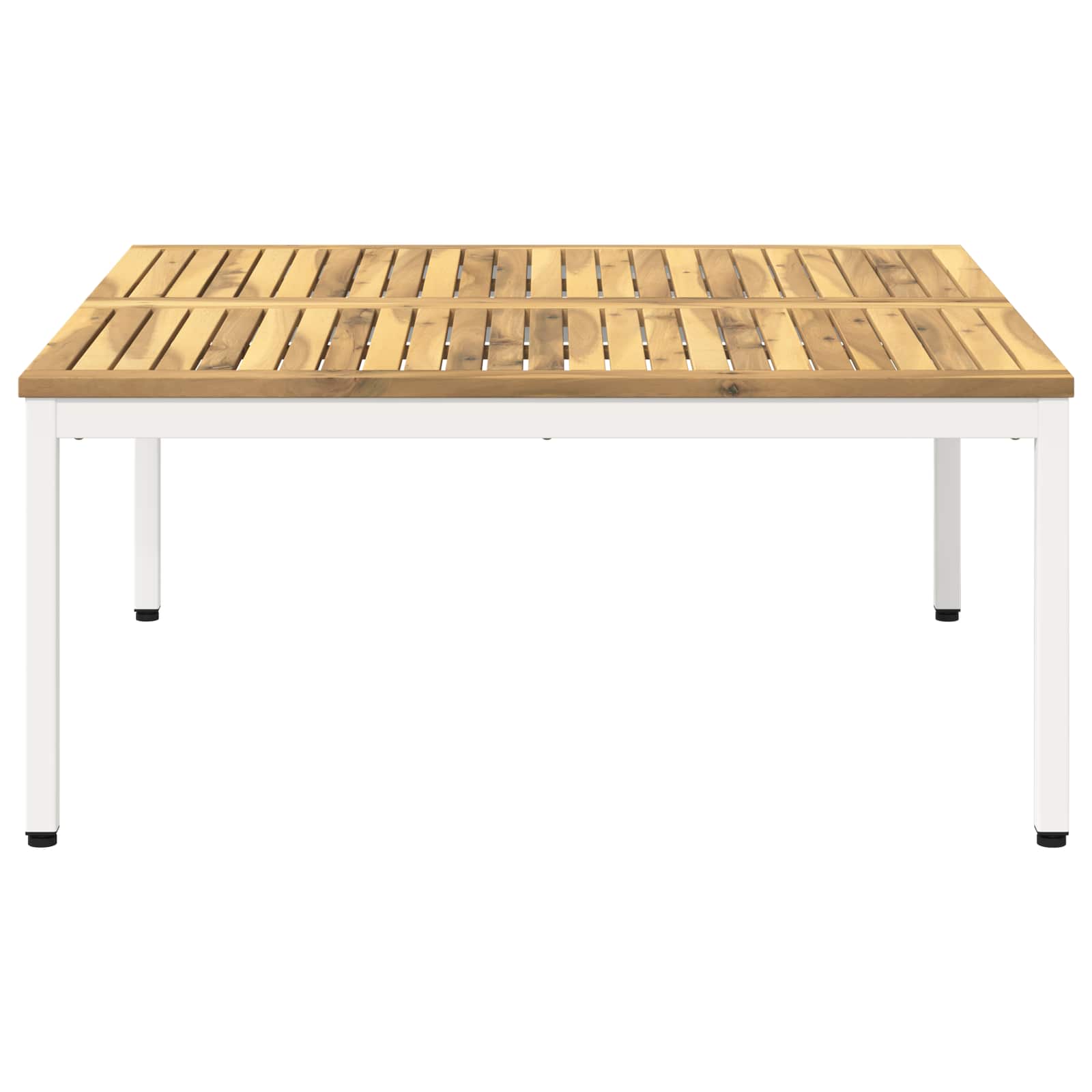 vidaXL Stolik kawowy Biały 100 x 100,5 x 45 cm Lite Drewno Akacji
