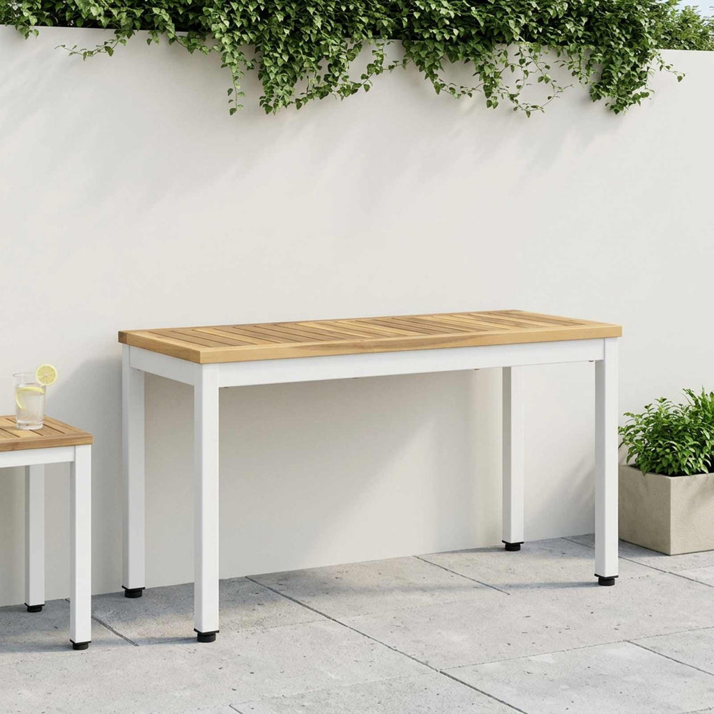 vidaXL Ławka ogrodowa 80,5 x 35 x 45 cm Lite Drewno Akacji Biały