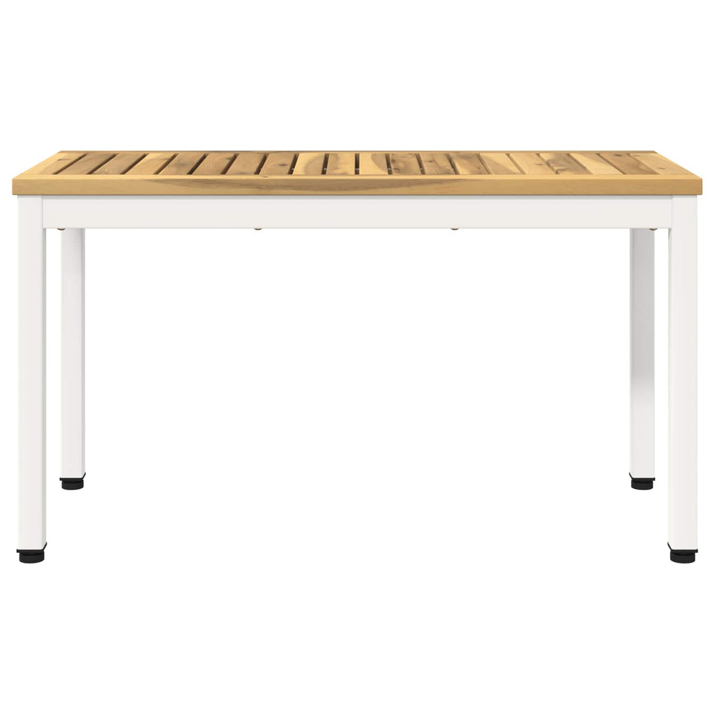 vidaXL Ławka ogrodowa 80,5 x 35 x 45 cm Lite Drewno Akacji Biały