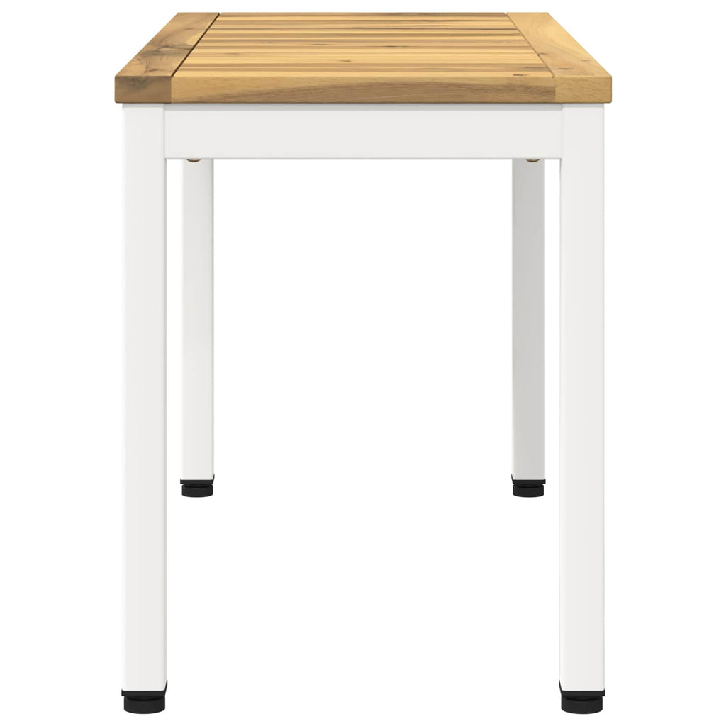 vidaXL Ławka ogrodowa 80,5 x 35 x 45 cm Lite Drewno Akacji Biały