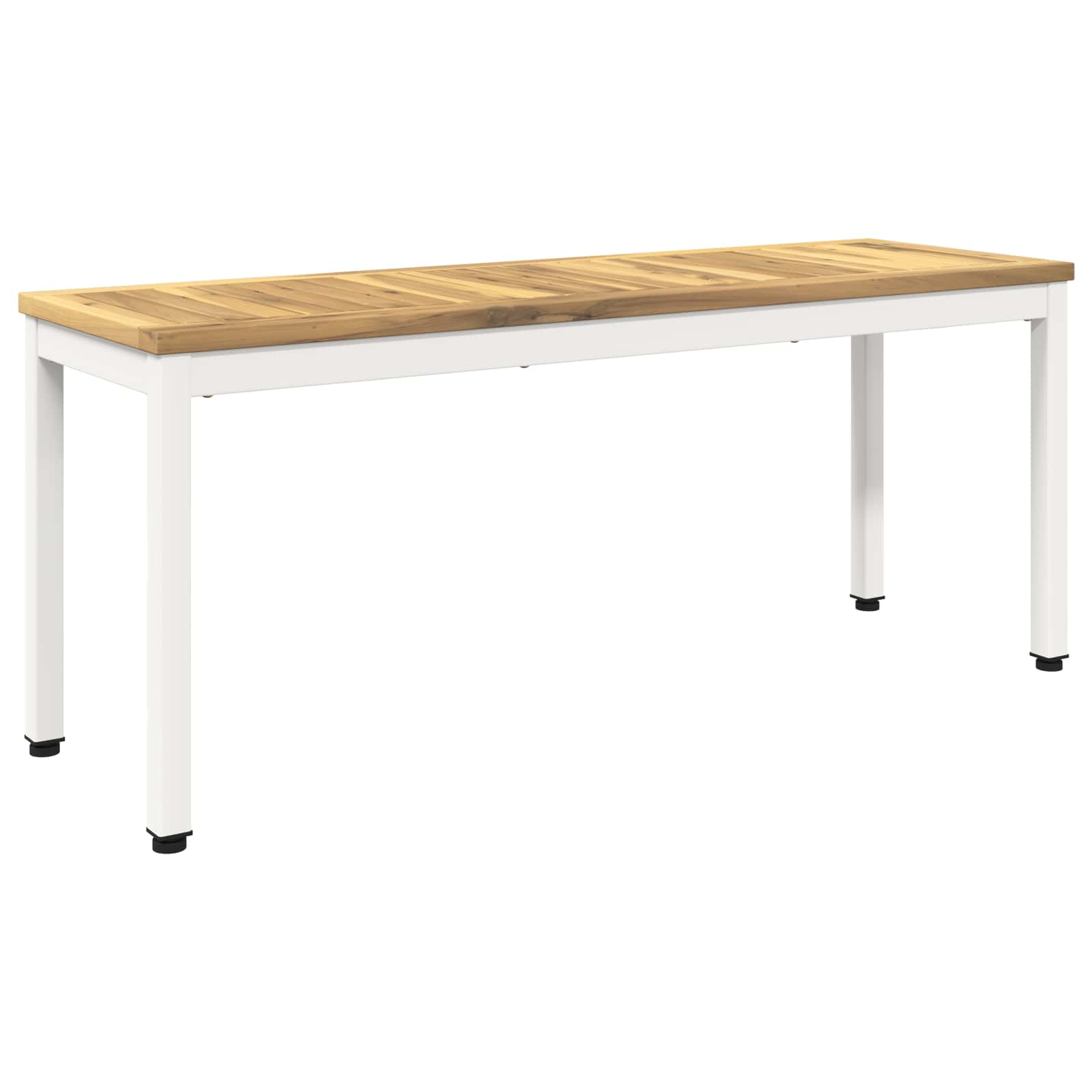 vidaXL Ławka ogrodowa 108,5 x 35 x 45 cm Lite Drewno Akacji Biały