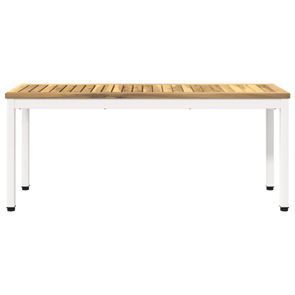 vidaXL Ławka ogrodowa 108,5 x 35 x 45 cm Lite Drewno Akacji Biały