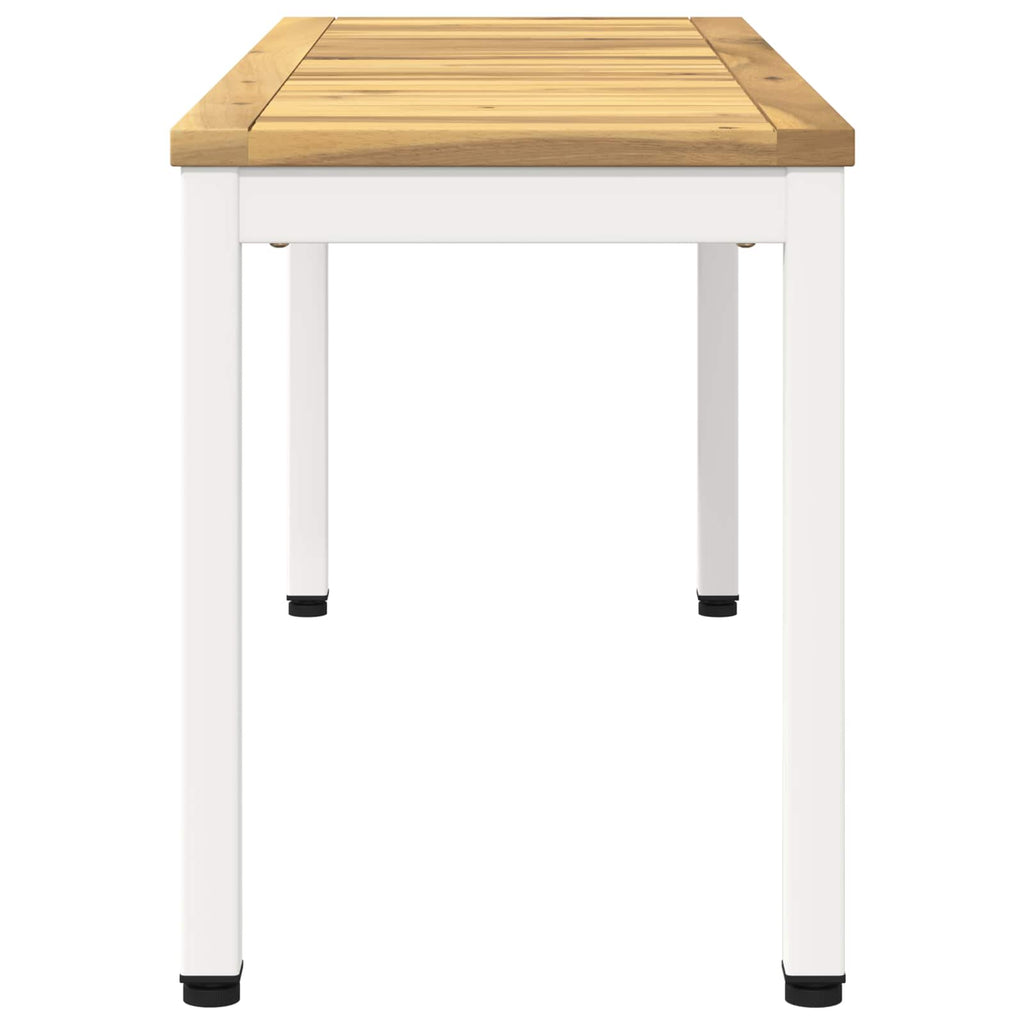 vidaXL Ławka ogrodowa 108,5 x 35 x 45 cm Lite Drewno Akacji Biały