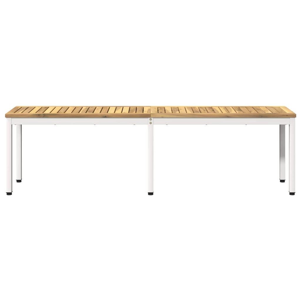 vidaXL Ławka ogrodowa 161 x 35 x 45 cm Lite Drewno Akacji Biały