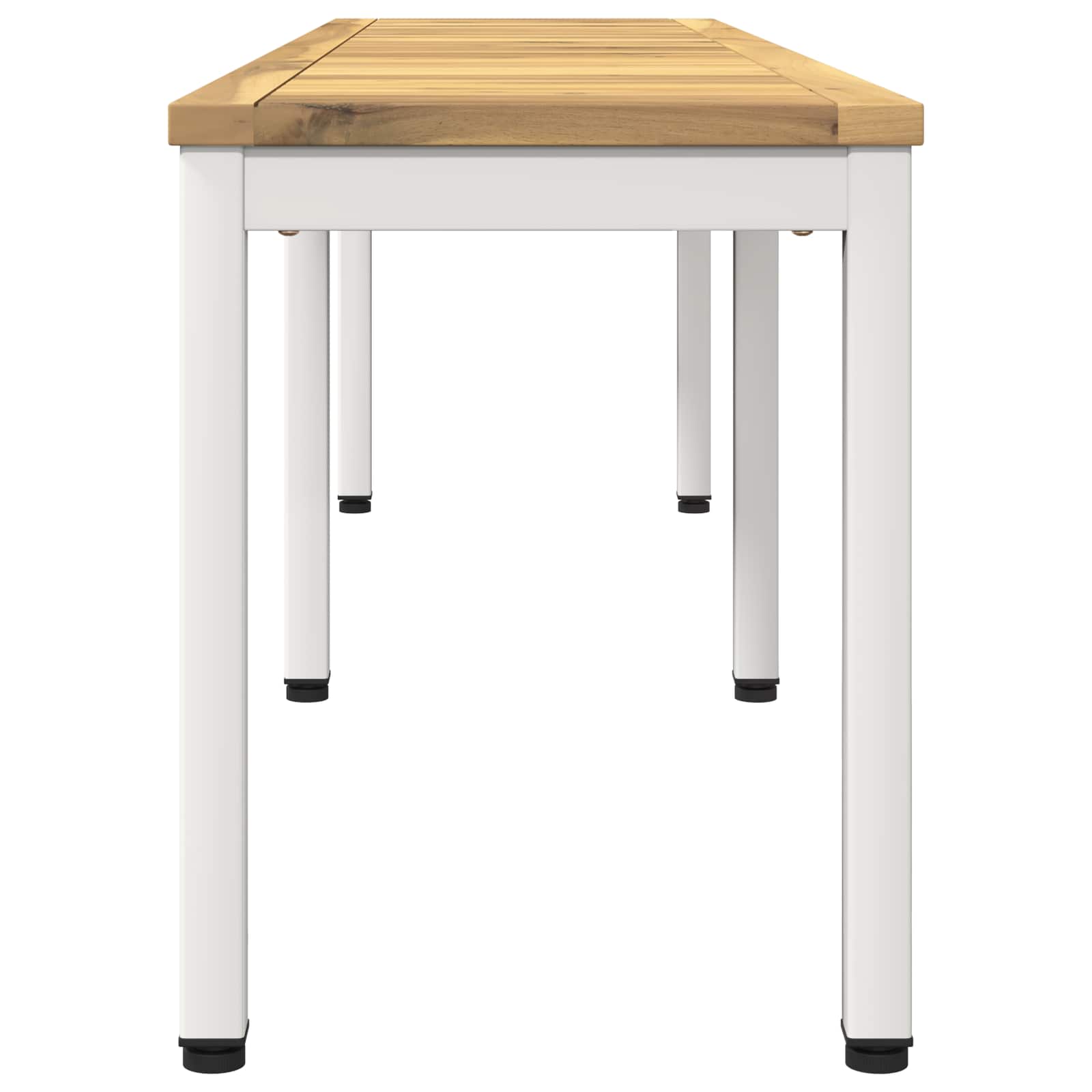 vidaXL Ławka ogrodowa 161 x 35 x 45 cm Lite Drewno Akacji Biały