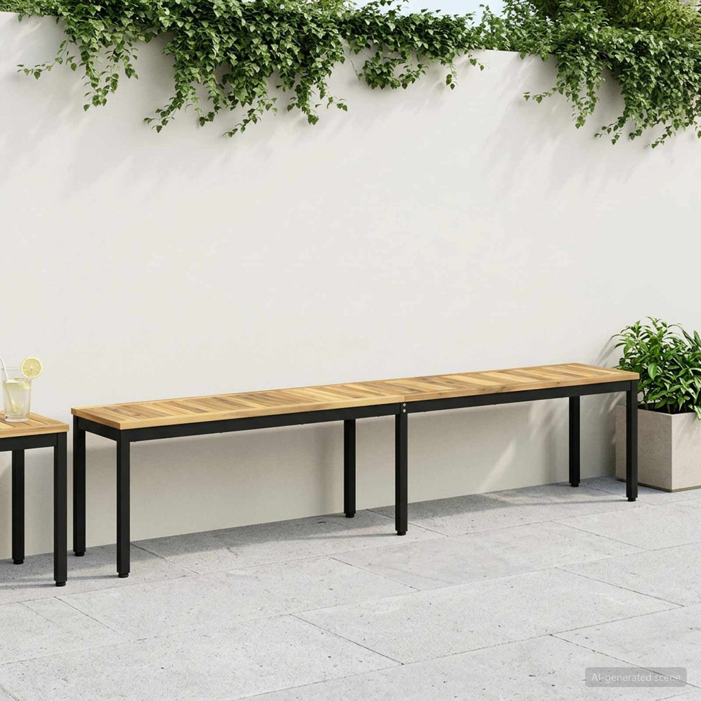 vidaXL Ławka ogrodowa 201 x 35 x 45 cm Lite Drewno Akacji Prostokątny