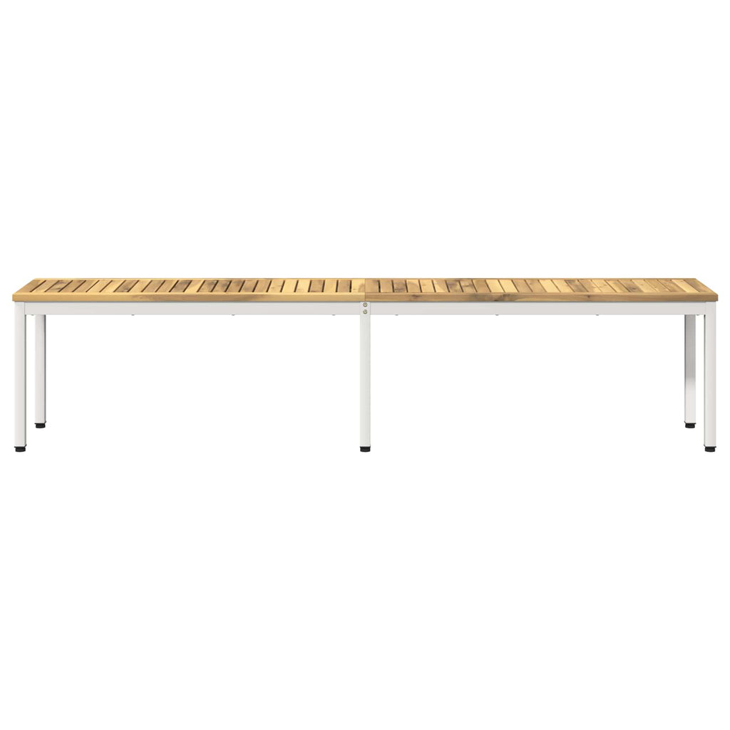 vidaXL Ławka ogrodowa 201 x 35 x 45 cm Lite Drewno Akacji Biały