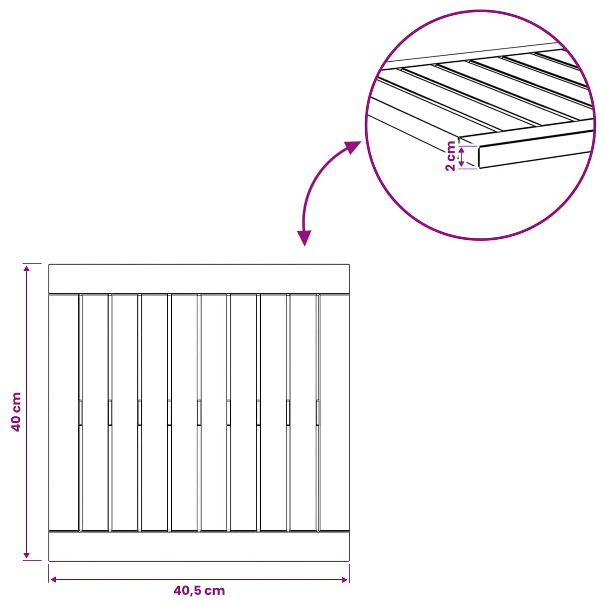 vidaXL Blat stołu 40,5 x 40 x 2 cm Prostokątny Lite Drewno Akacji