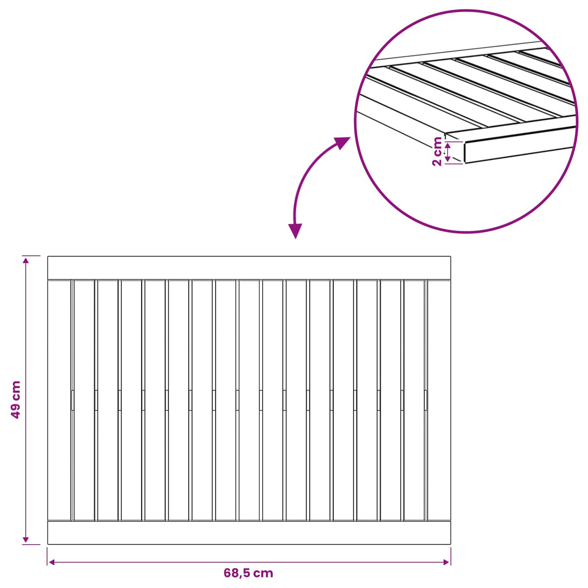 vidaXL Blat stołu 68,5 x 49 x 2 cm Prostokątny Lite Drewno Akacji