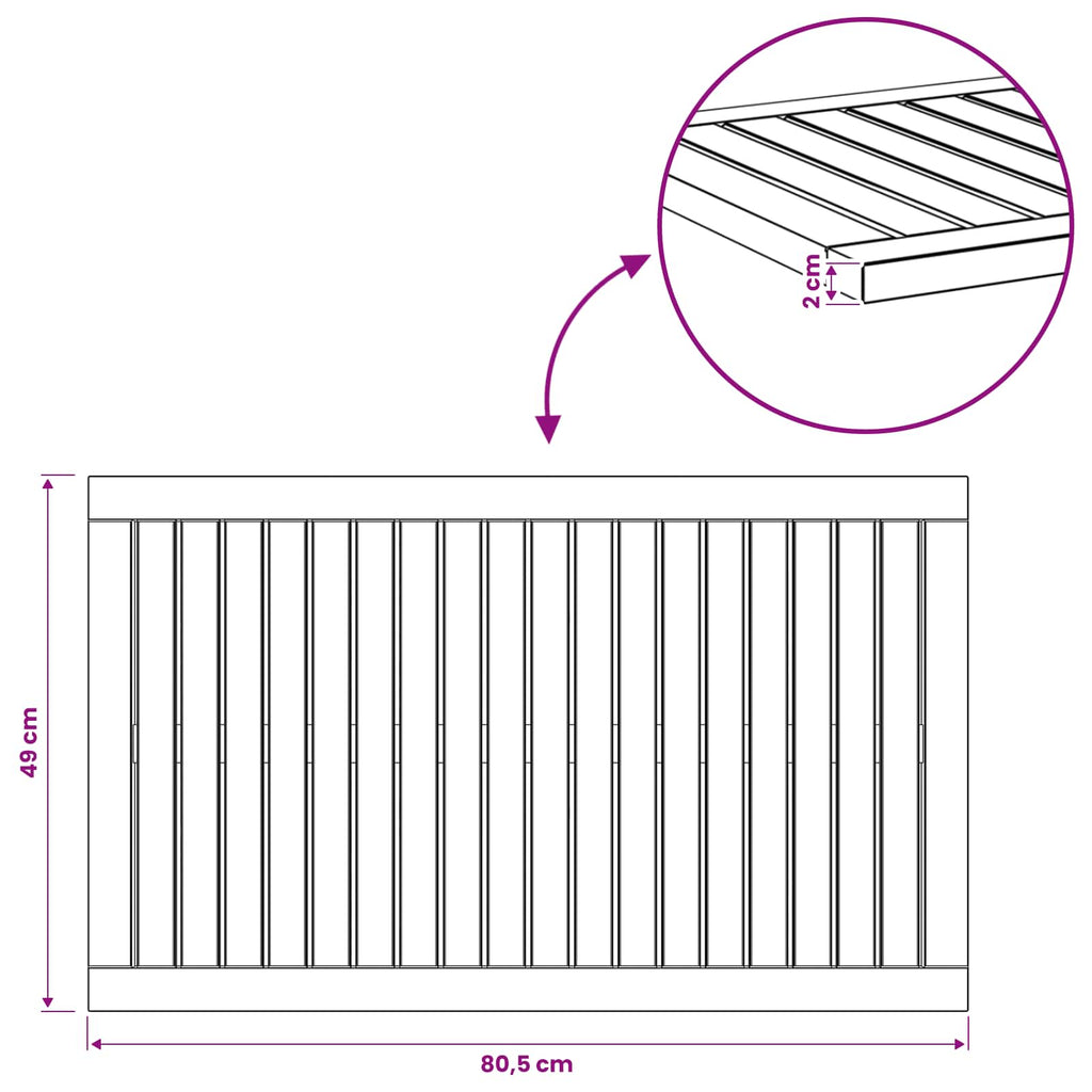 vidaXL Blat stołu 80,5 x 49 x 2 cm Prostokątny Lite Drewno Akacji