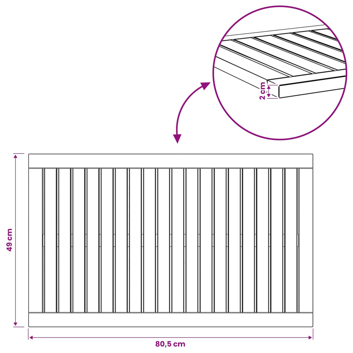 vidaXL Blat stołu 80,5 x 49 x 2 cm Prostokątny Lite Drewno Akacji