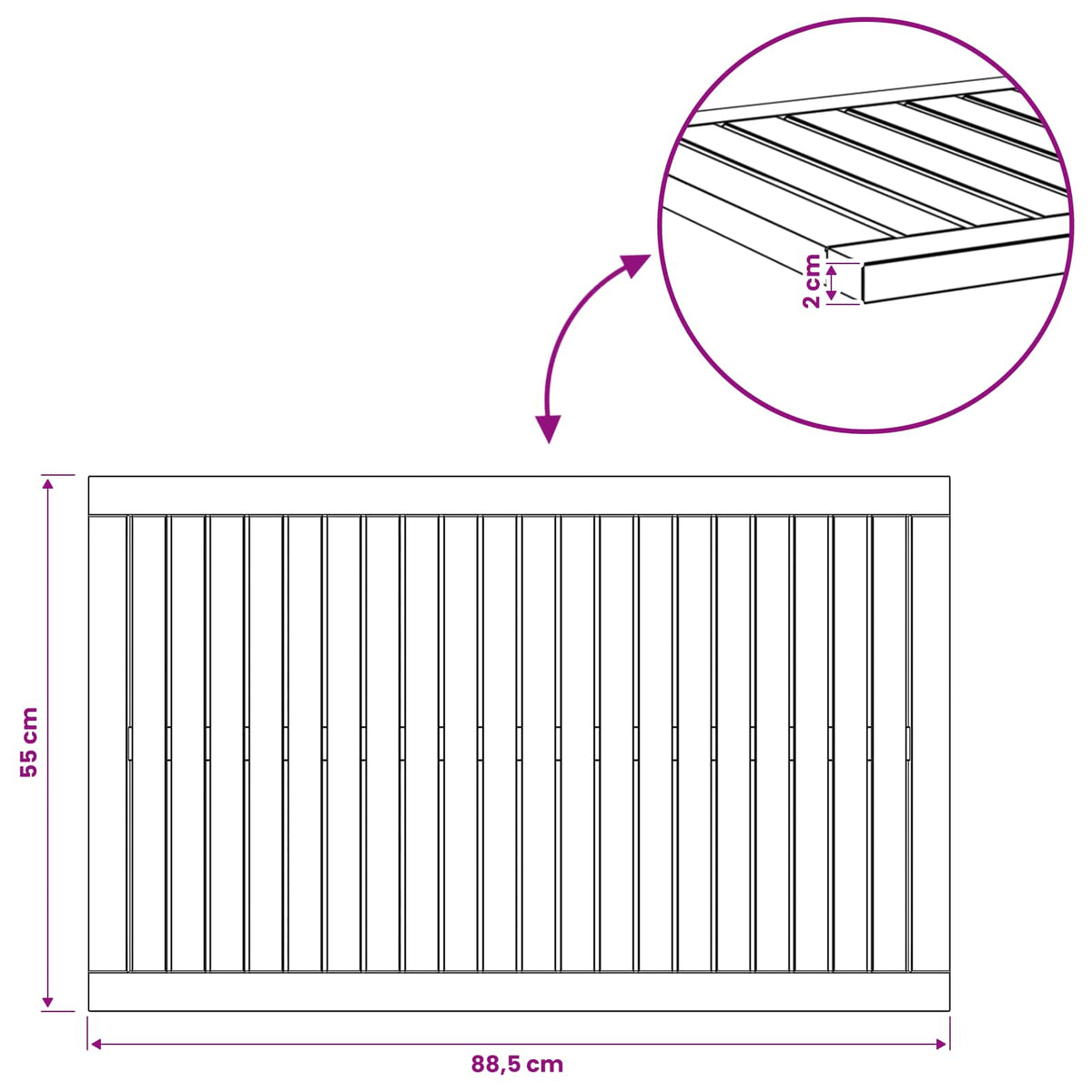 vidaXL Blat stołu 88,5 x 55 x 2 cm Prostokątny Lite Drewno Akacji