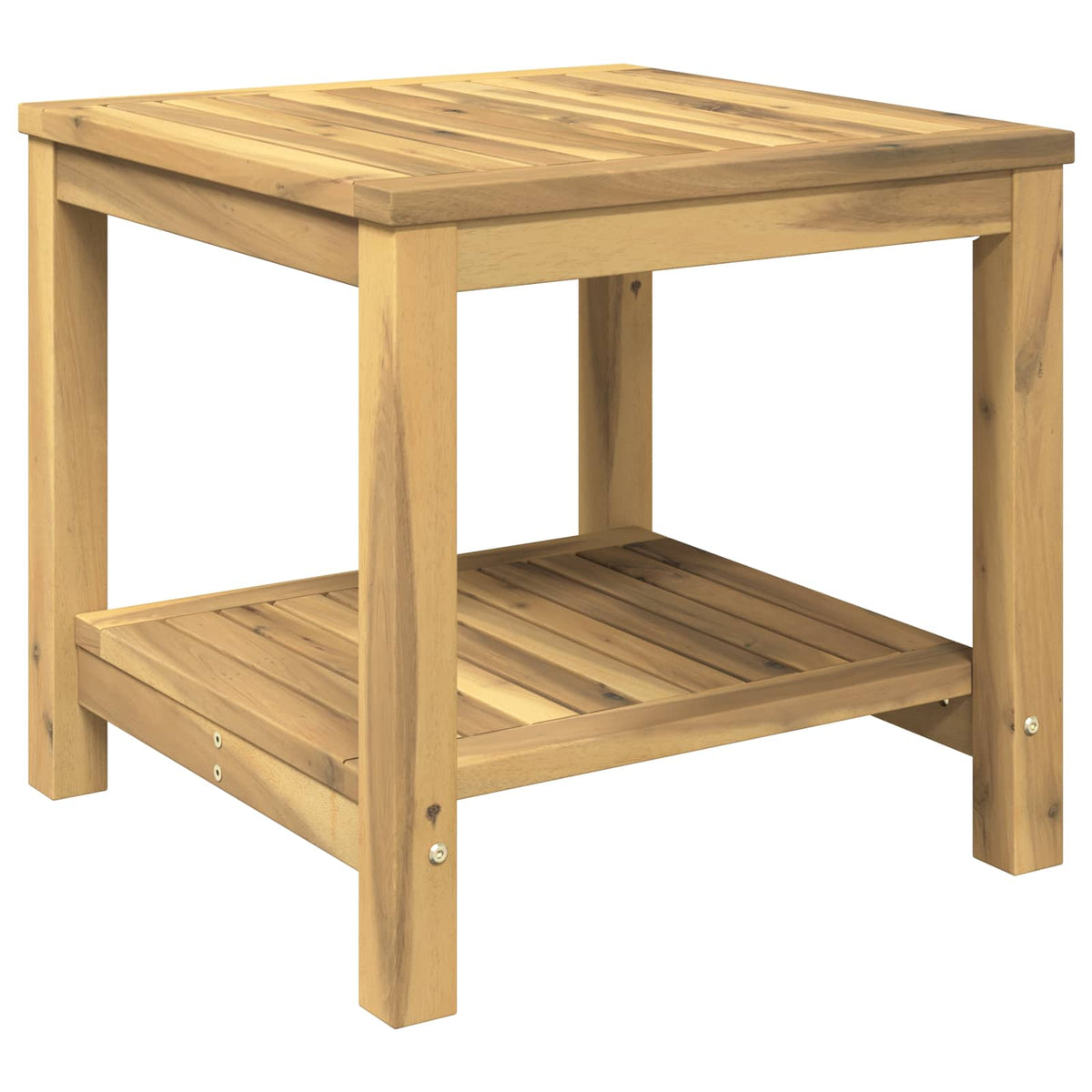 vidaXL Stolik kawowy Bielony 48,5 x 49 x 45 cm Lite Drewno Akacji