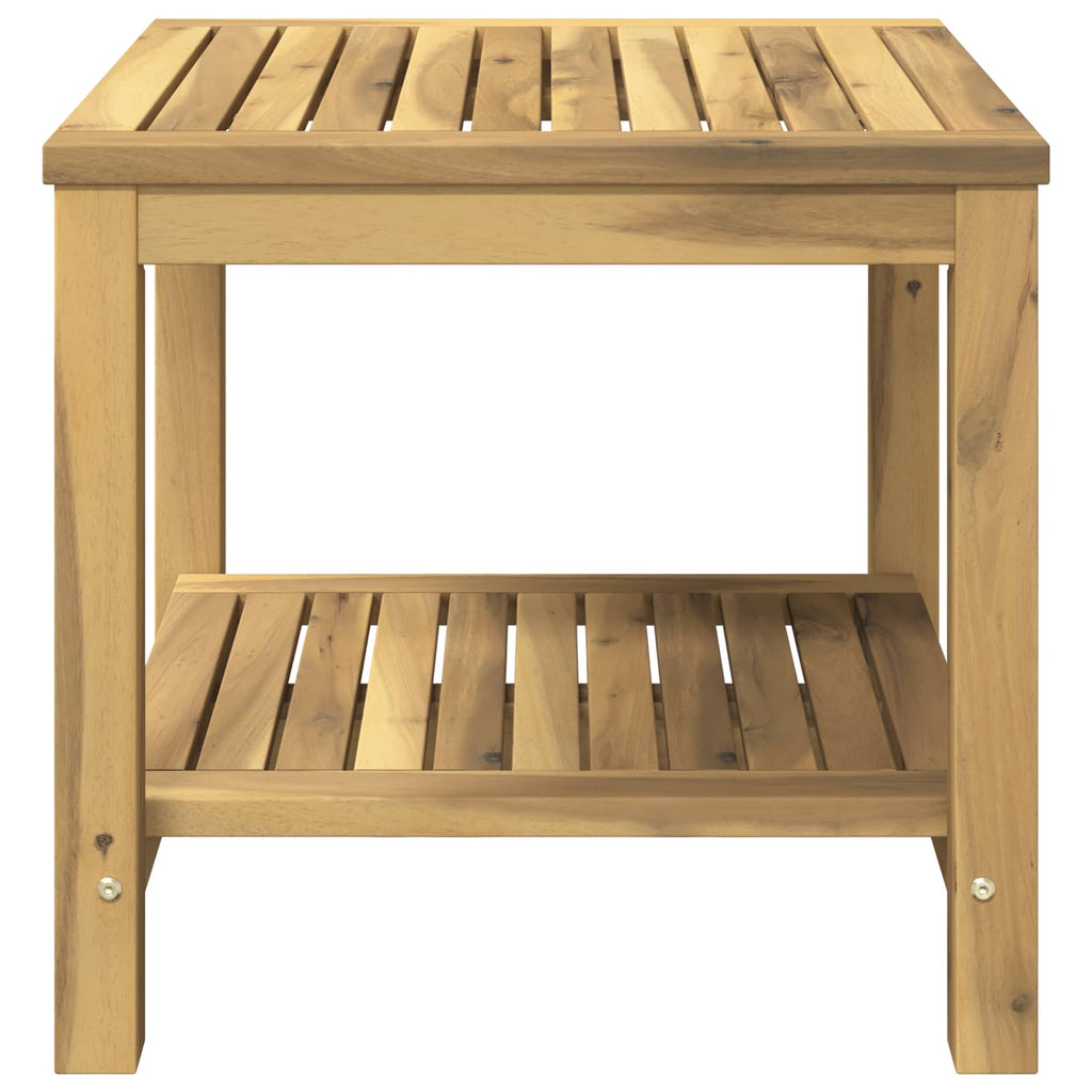 vidaXL Stolik kawowy Bielony 48,5 x 49 x 45 cm Lite Drewno Akacji