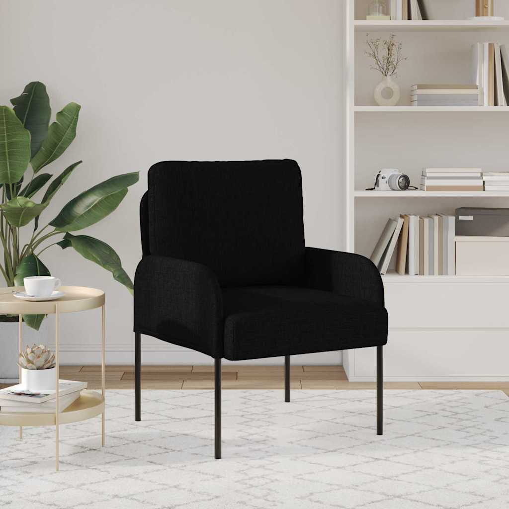 vidaXL Kanapy z poduszką 55cm Czarny sklejka