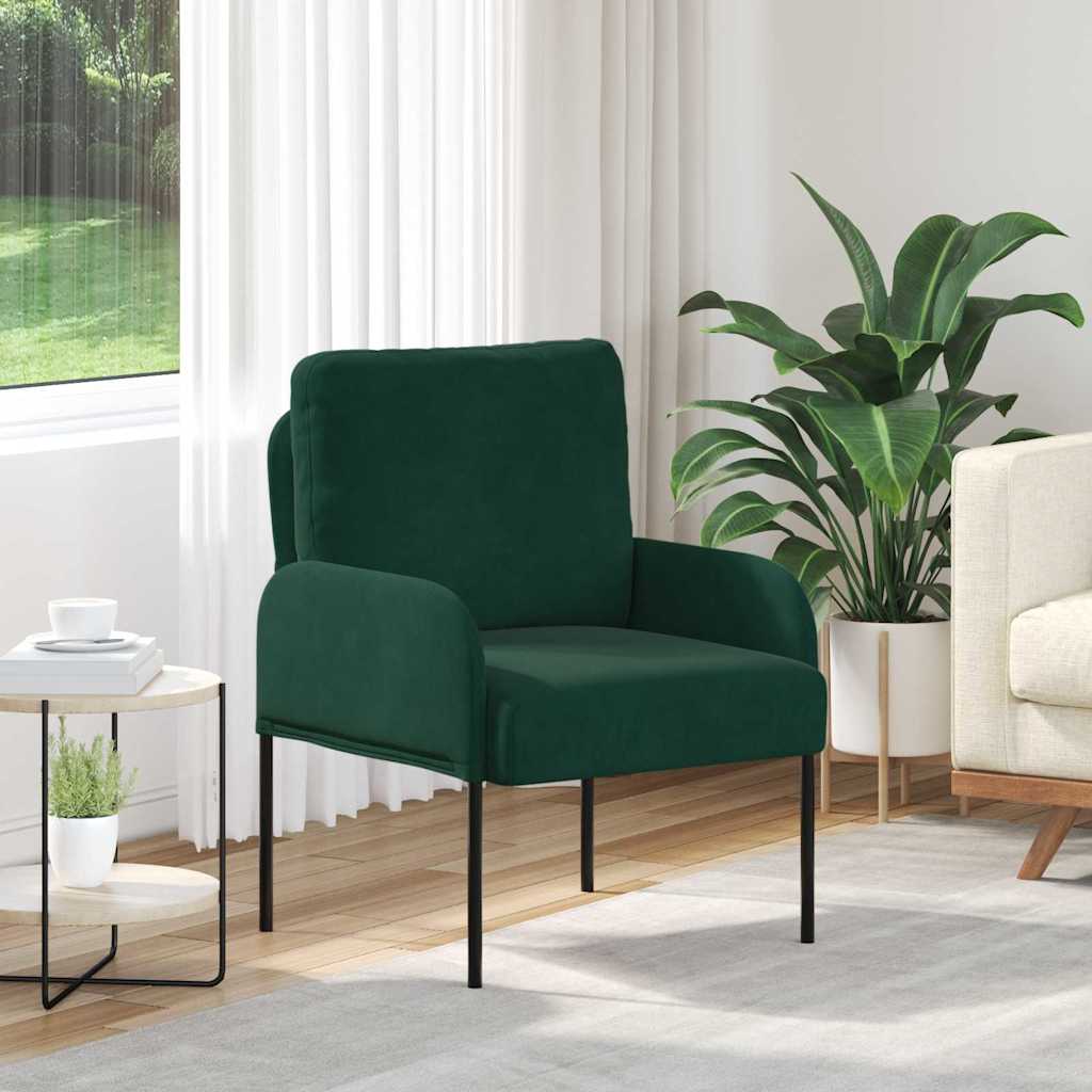 vidaXL Kanapy z poduszką 55cm Ciemna zieleń sklejka