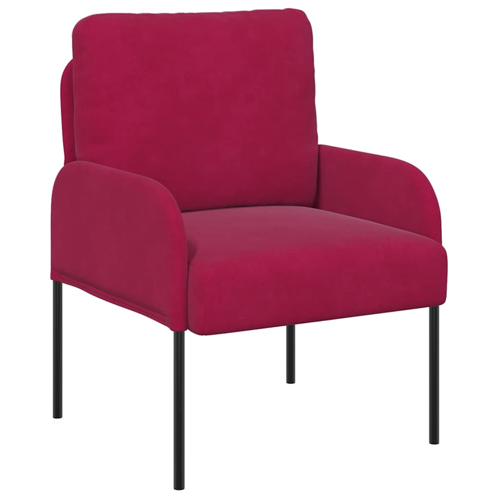 vidaXL Kanapy z poduszką 55cm Czerwone wino sklejka