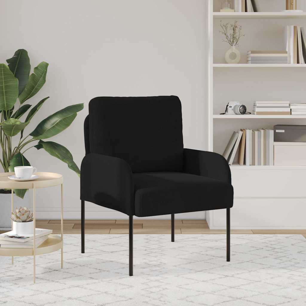 vidaXL Kanapy z poduszką 55cm Czarny sklejka