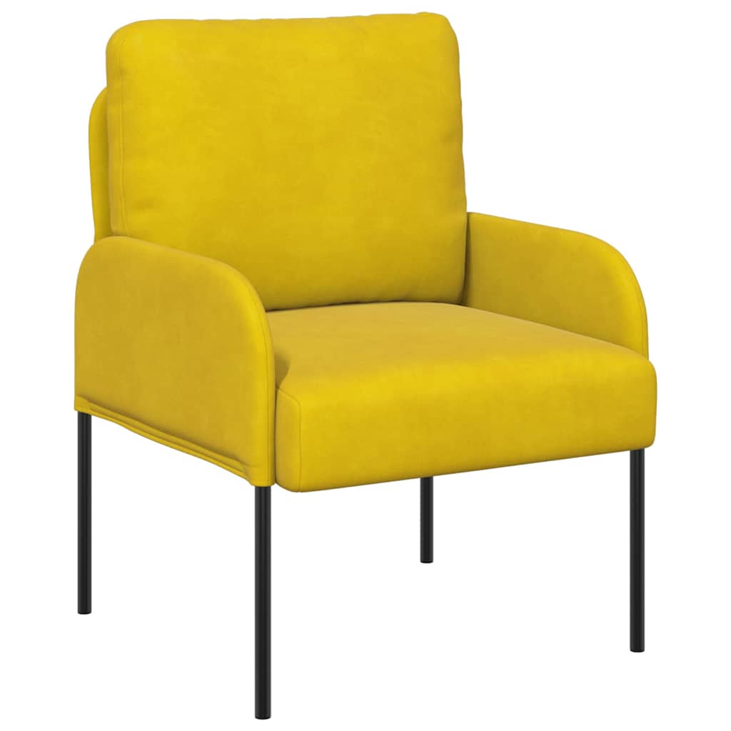 vidaXL Kanapy z poduszką 55cm Żółty sklejka