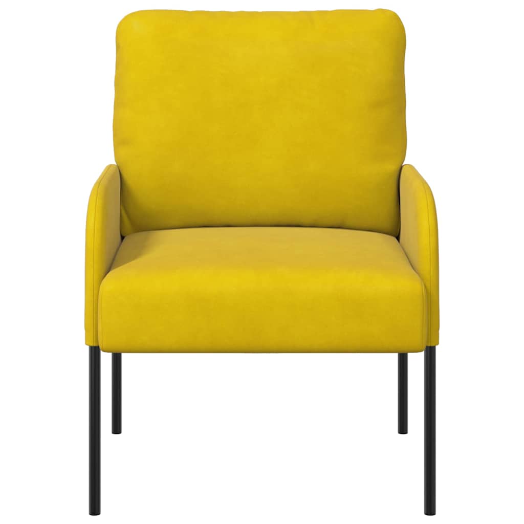 vidaXL Kanapy z poduszką 55cm Żółty sklejka