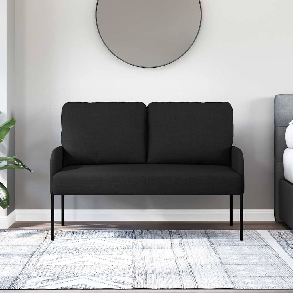 vidaXL Kanapy z poduszką 110cm Czarny sklejka