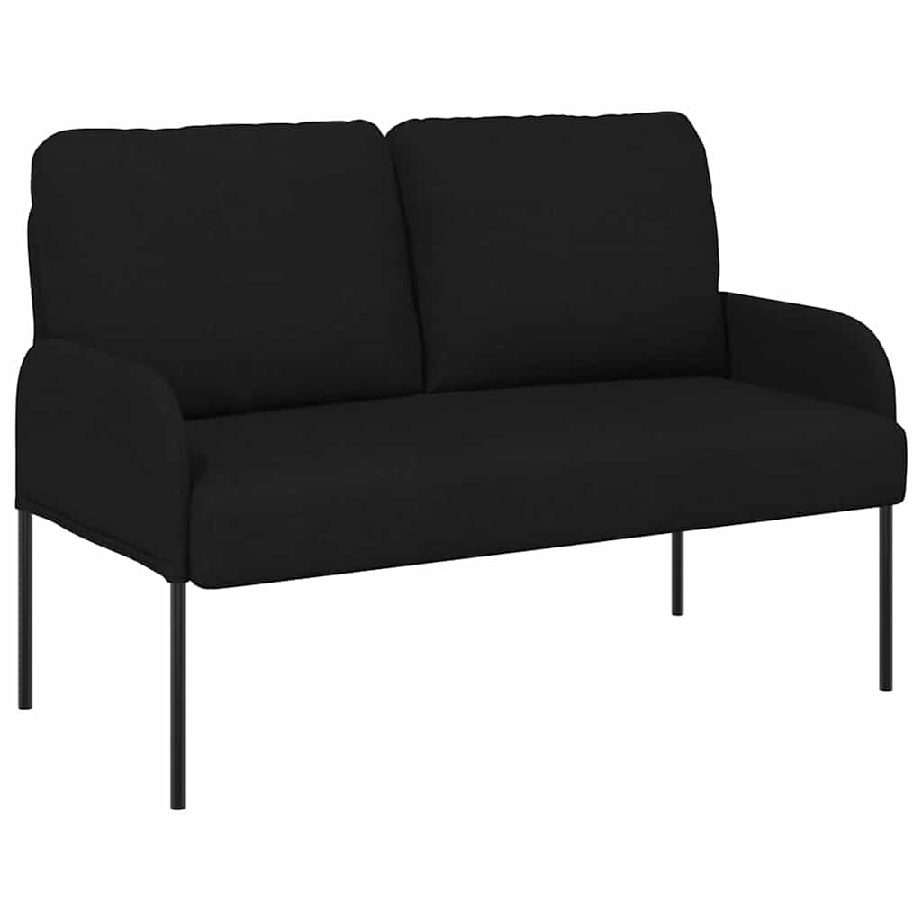 vidaXL Kanapy z poduszką 110cm Czarny sklejka