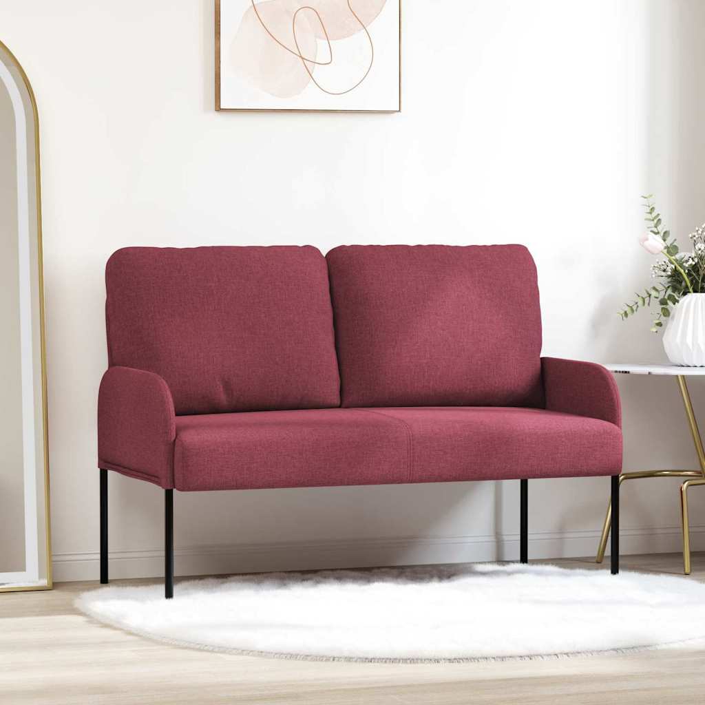 vidaXL Kanapy z poduszką 110cm Czerwone wino sklejka