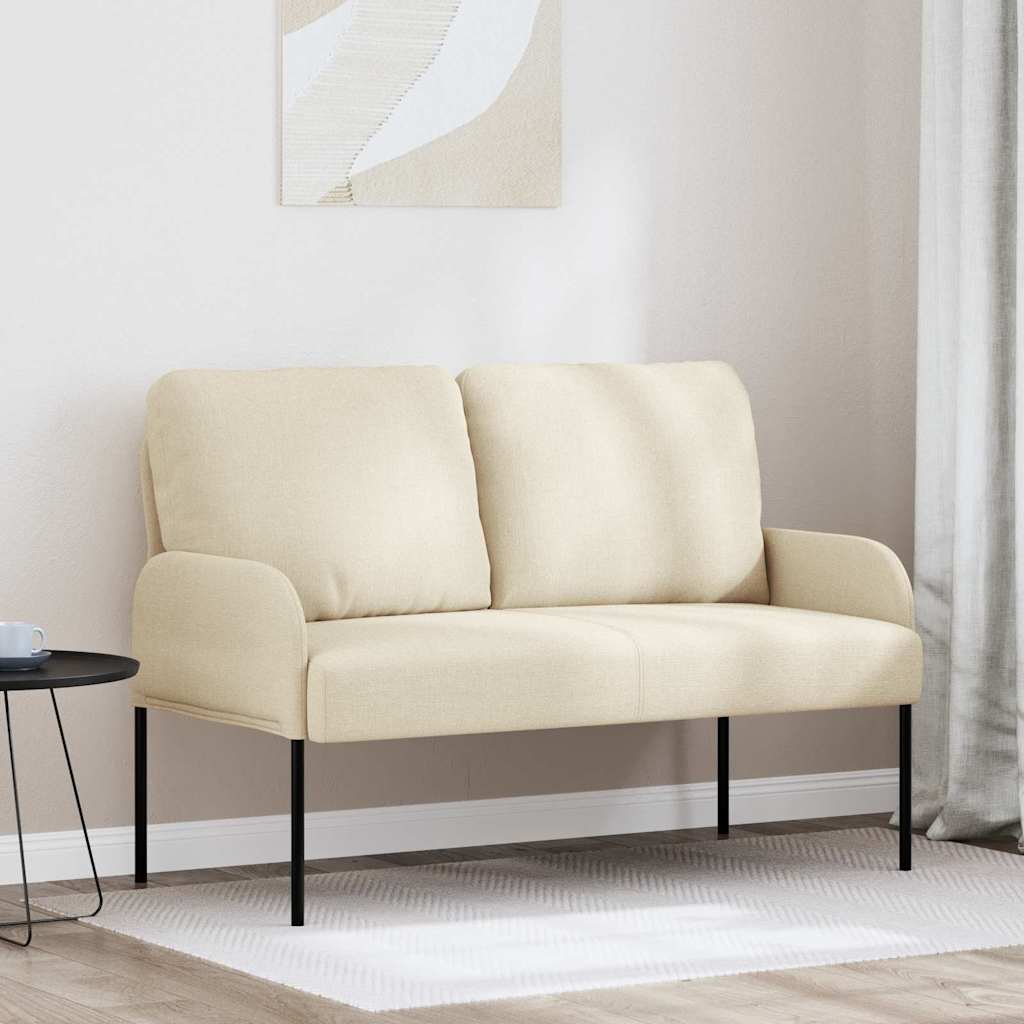 vidaXL Kanapy z poduszką 110cm Kremowy sklejka