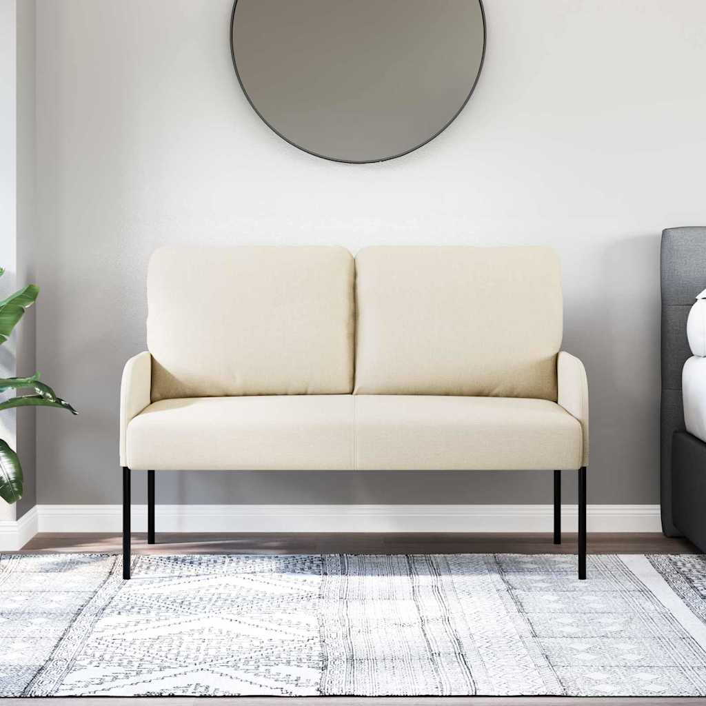 vidaXL Kanapy z poduszką 110cm Kremowy sklejka