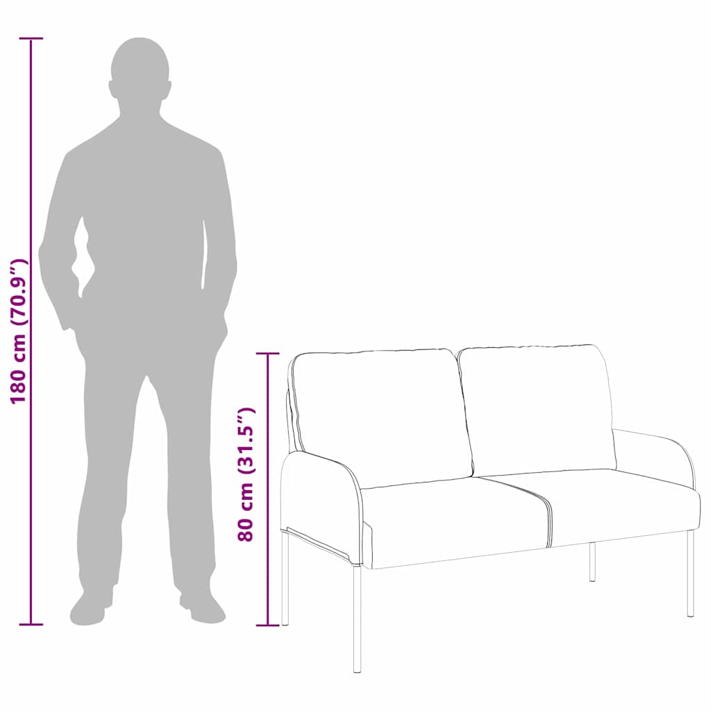 vidaXL Kanapy z poduszką 110cm Niebieski sklejka
