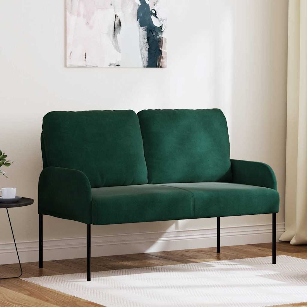 vidaXL Kanapy z poduszką 110cm Ciemna zieleń sklejka