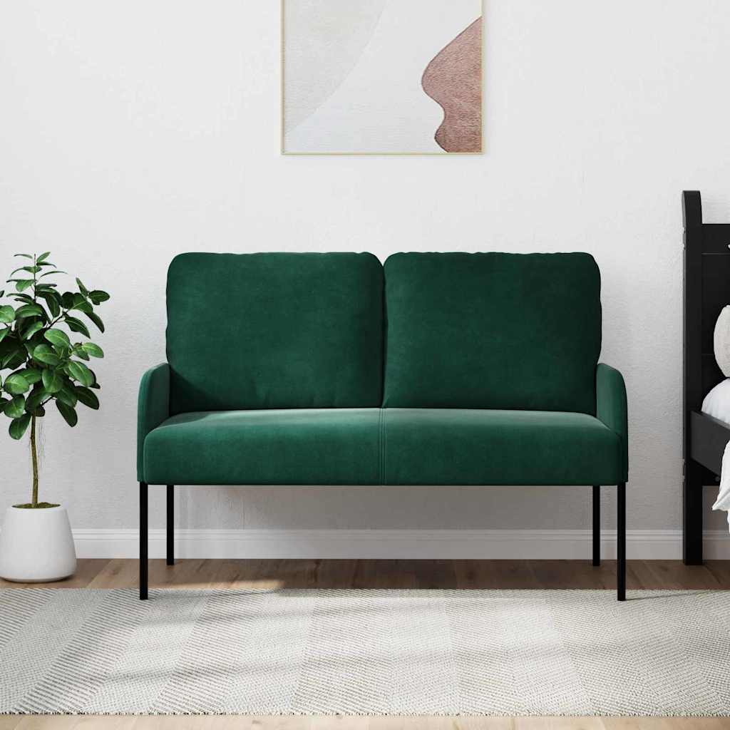 vidaXL Kanapy z poduszką 110cm Ciemna zieleń sklejka