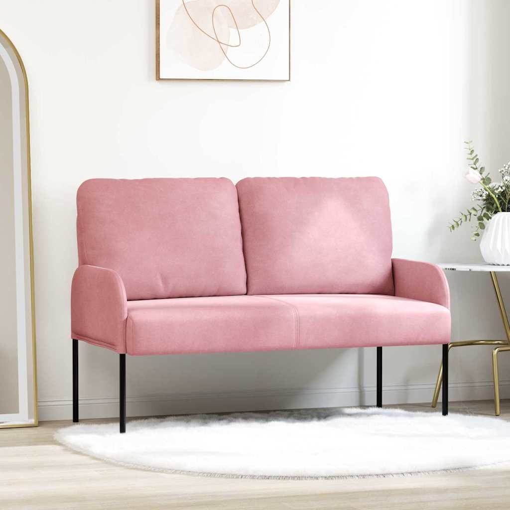 vidaXL Kanapy z poduszką 110cm Różowy sklejka