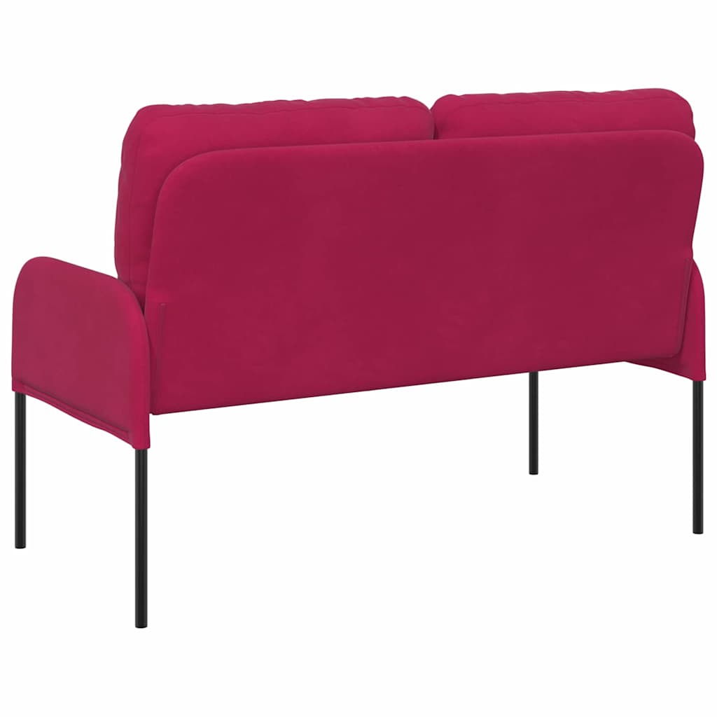 vidaXL Kanapy z poduszką 110cm Czerwone wino sklejka