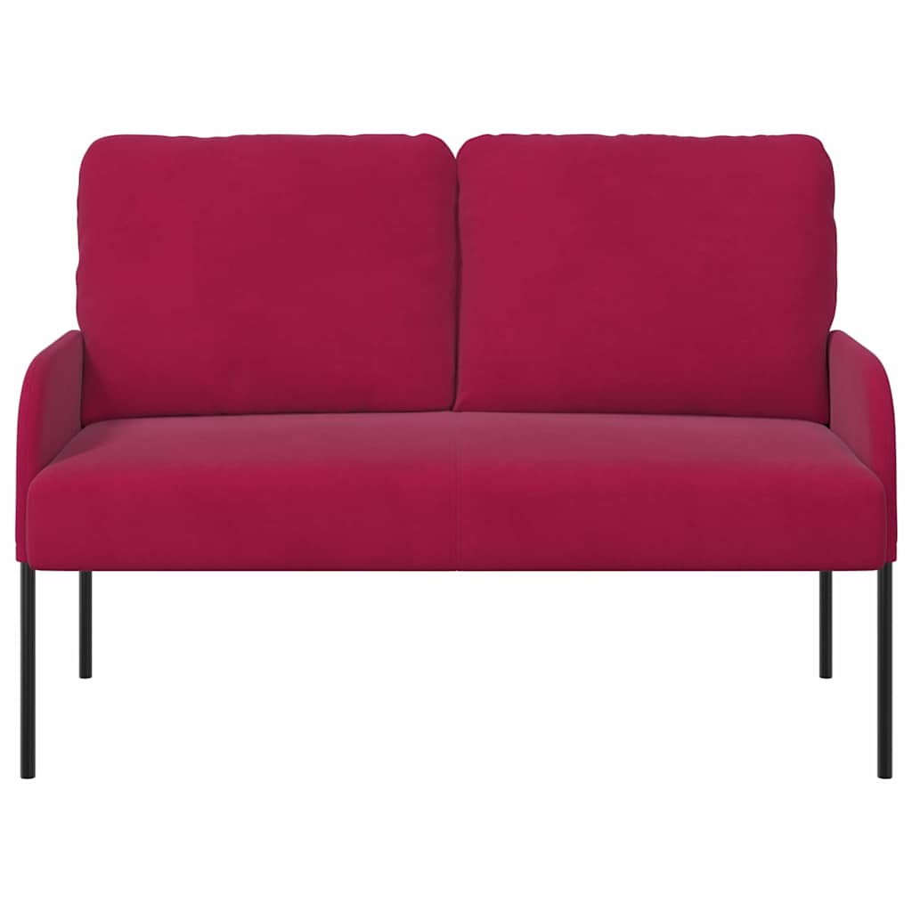 vidaXL Kanapy z poduszką 110cm Czerwone wino sklejka