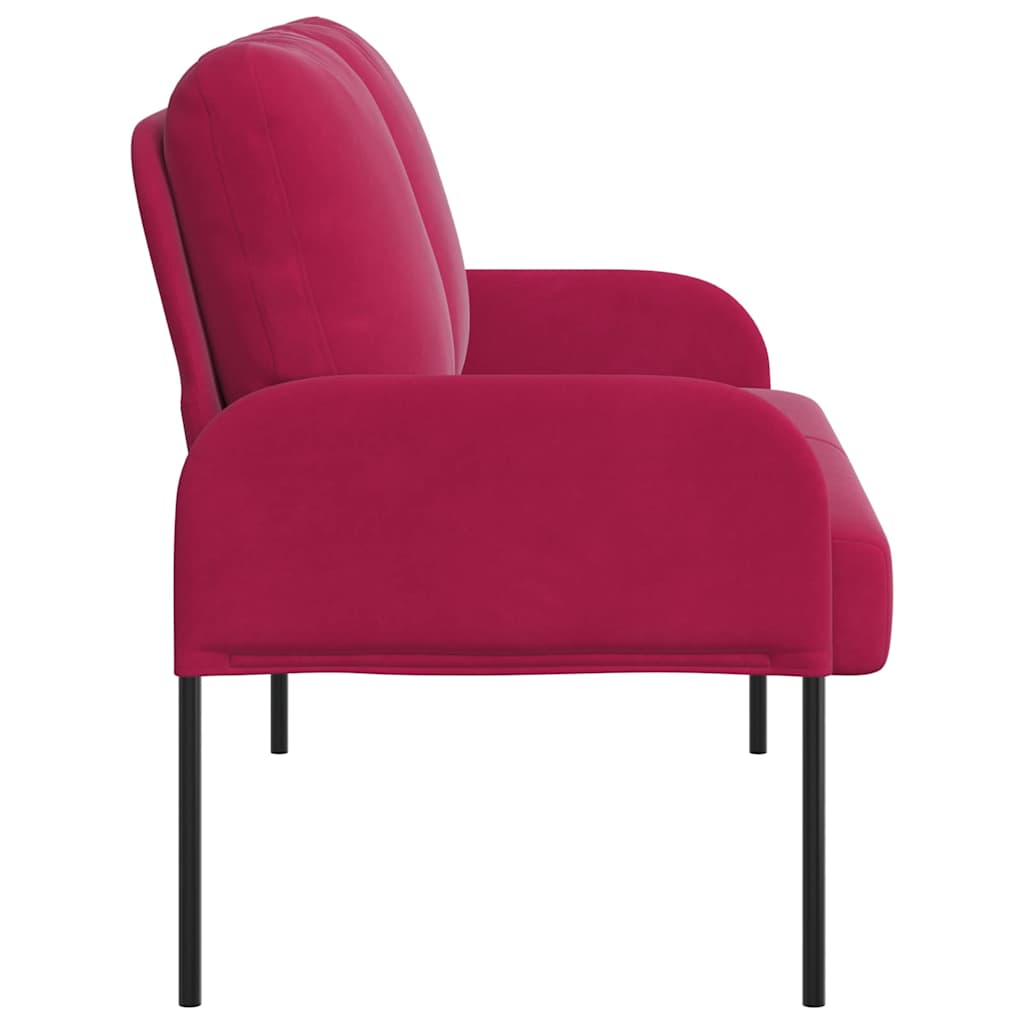vidaXL Kanapy z poduszką 110cm Czerwone wino sklejka