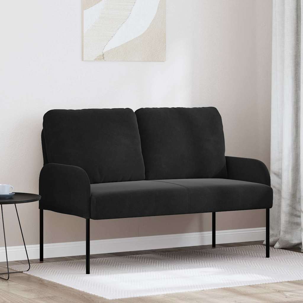 vidaXL Kanapy z poduszką 110cm Czarny sklejka